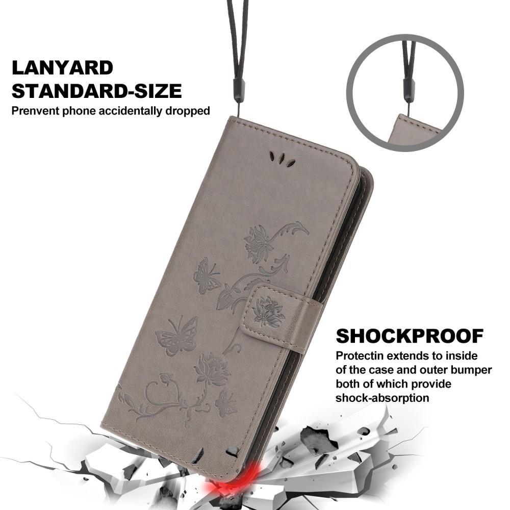 Lærveske Sommerfugler Xiaomi Mi 10T/10T Pro grå