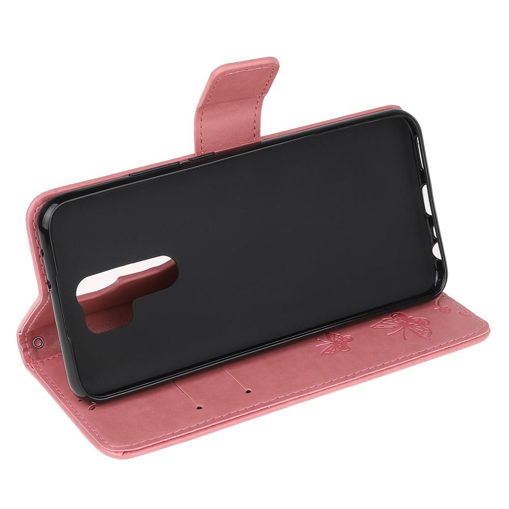 Lærveske Sommerfugler Xiaomi Redmi 9 Rosa