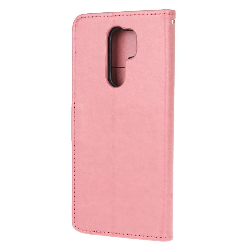 Lærveske Sommerfugler Xiaomi Redmi 9 Rosa