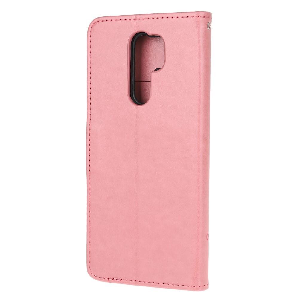 Lærveske Sommerfugler Xiaomi Redmi 9 rosa