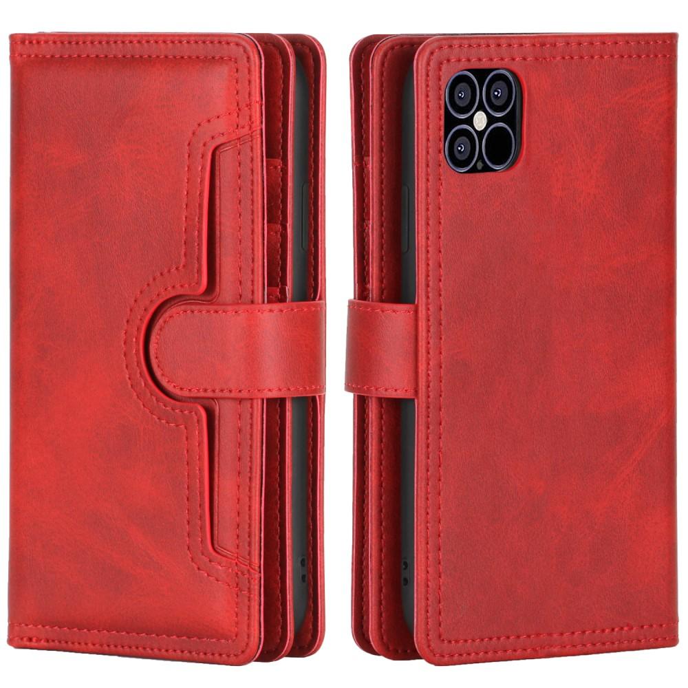 Lærlommebok Multi-slot iPhone 12 Mini rød