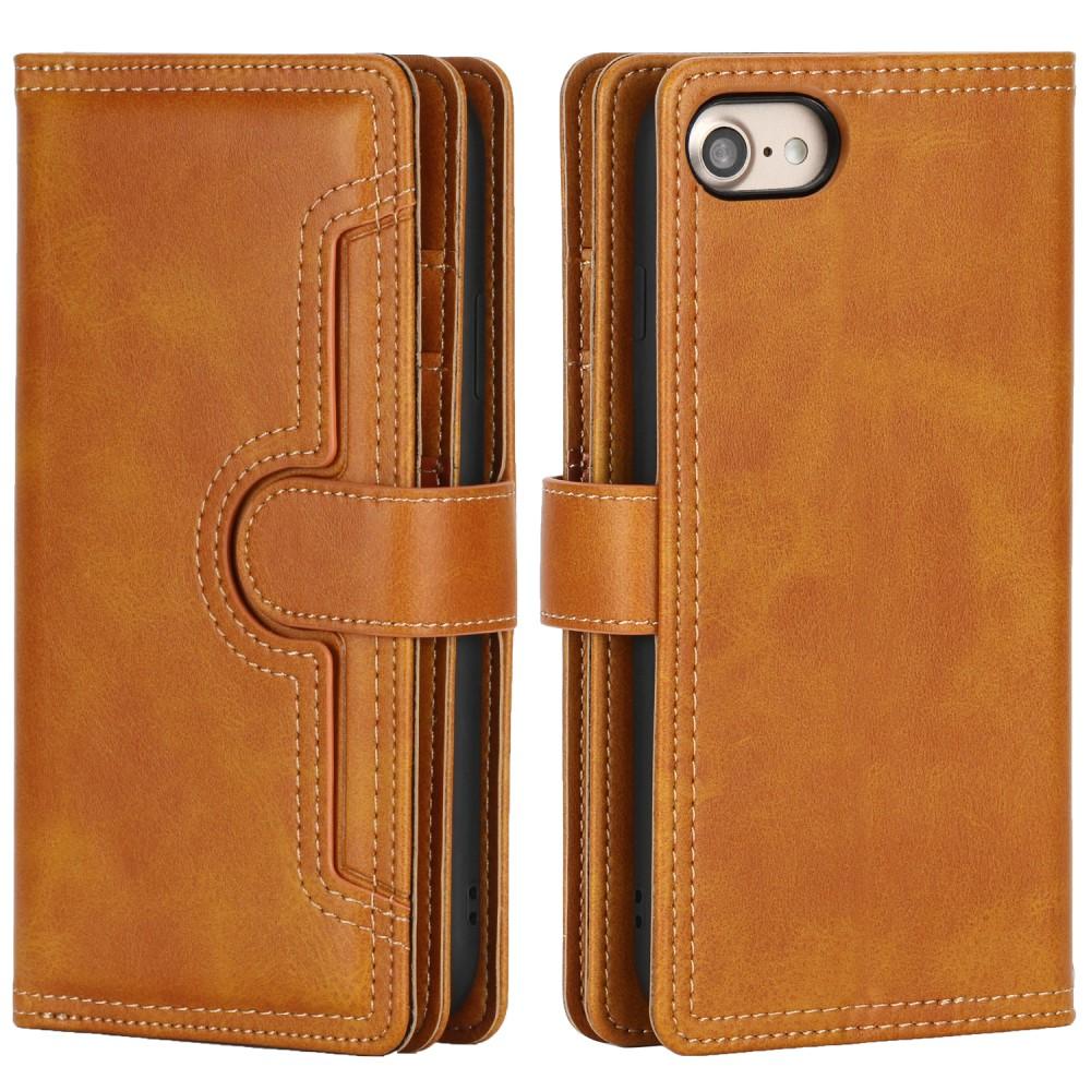 Lærlommebok Multi-slot iPhone 7 cognac