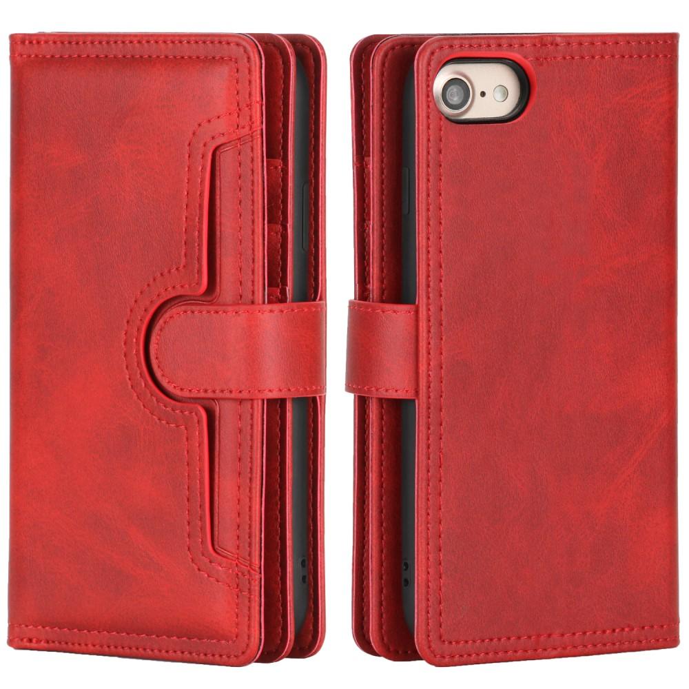 Lærlommebok Multi-slot iPhone SE (2022) rød