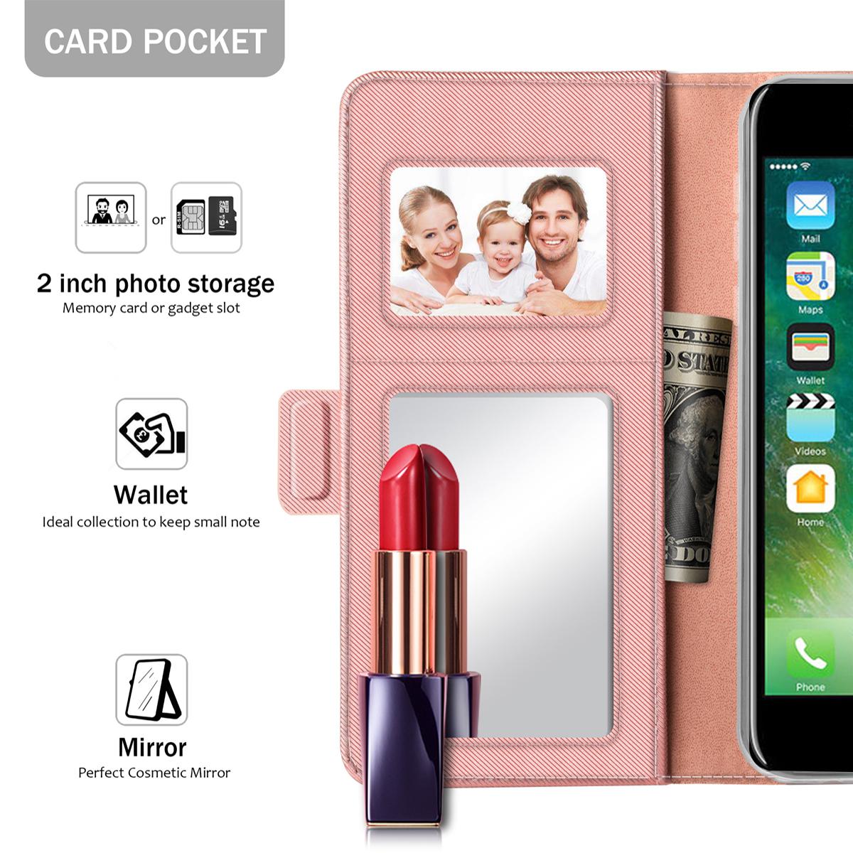 Lommebokdeksel Speil iPhone SE (2022) rosa gull