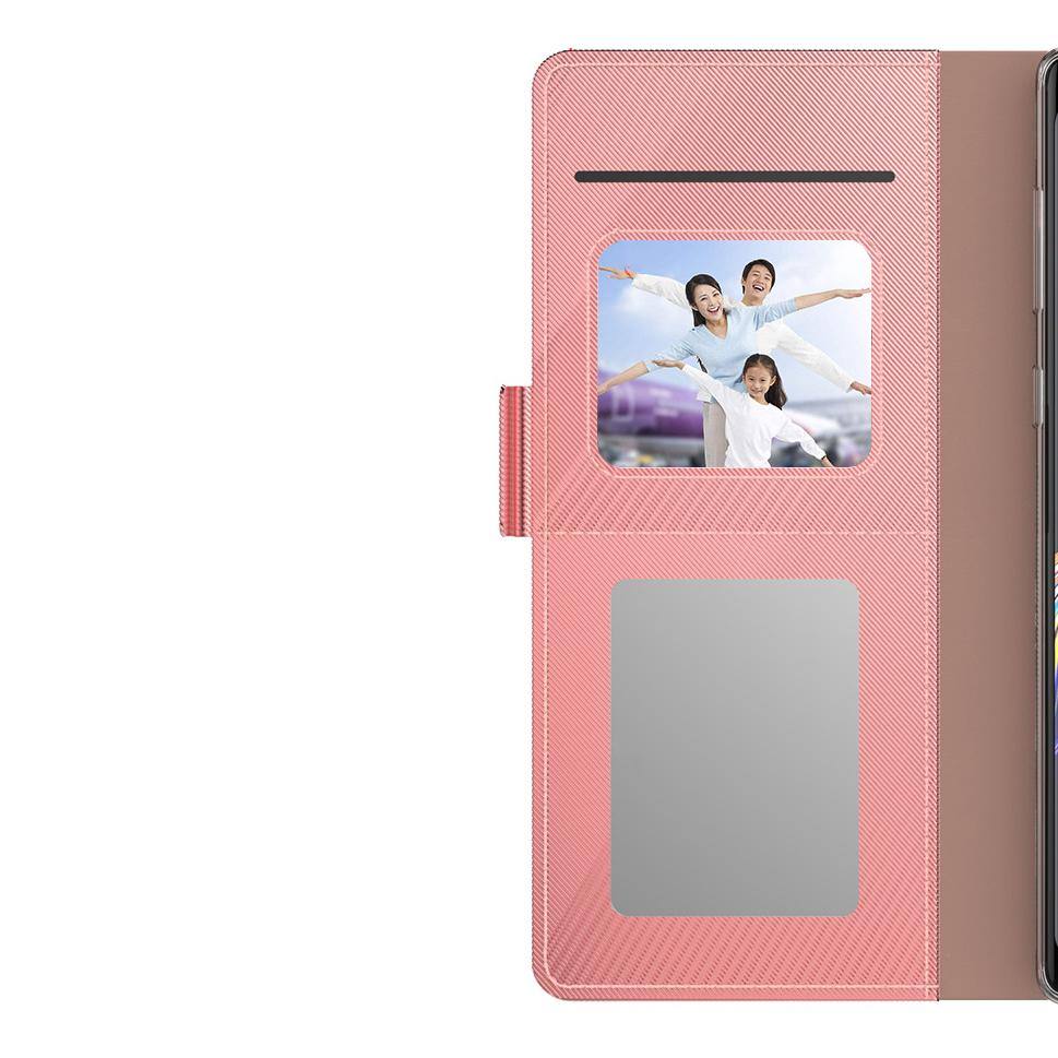 Lommebokdeksel Speil Samsung Galaxy A42 5G Rosa Gull
