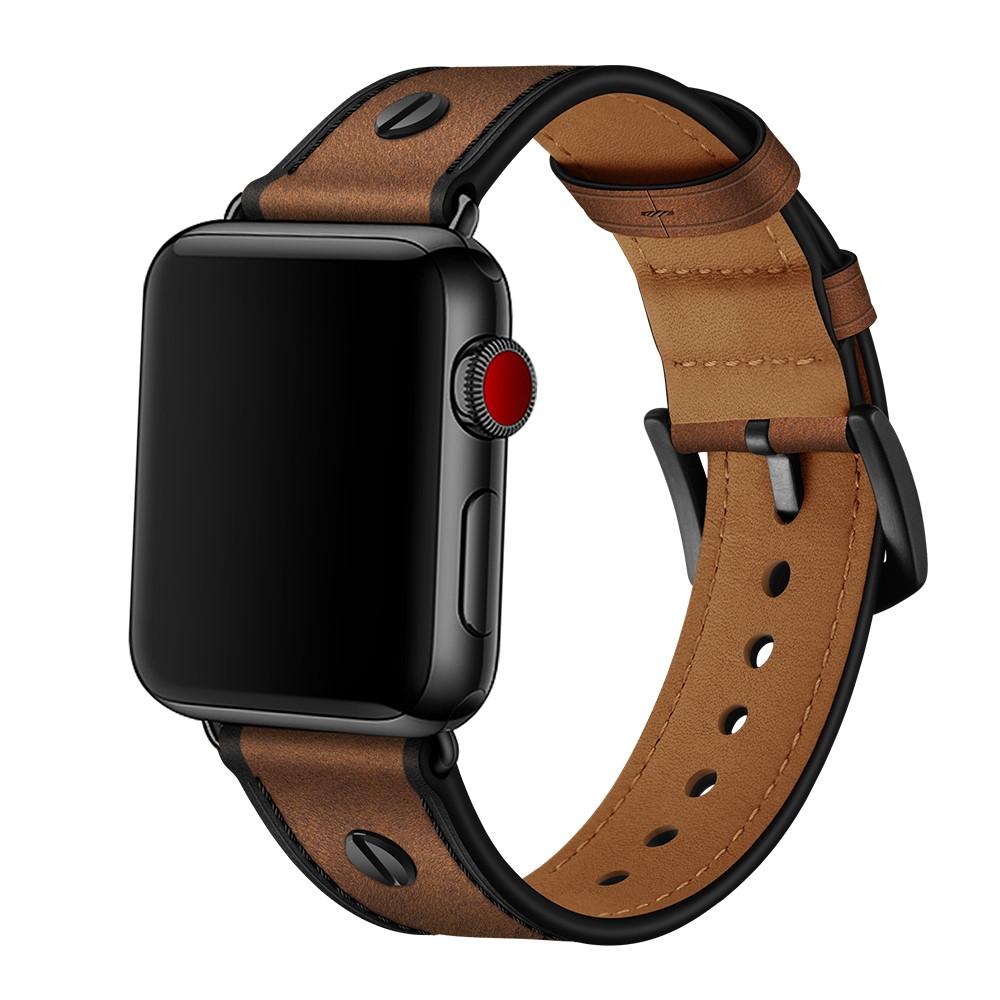 Premium Stud Watch Band Apple Watch 42mm Brown
