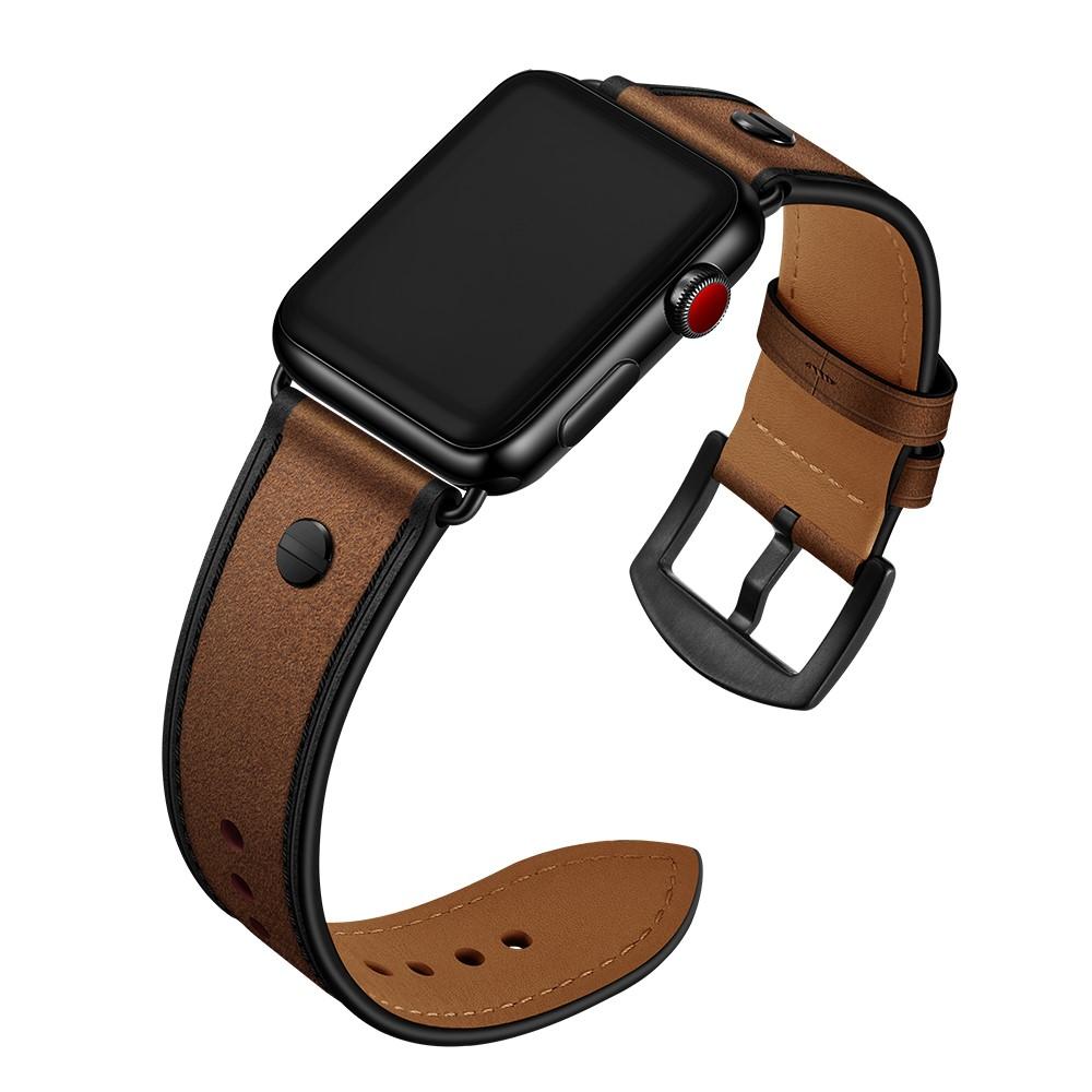 Premium Stud Watch Band Apple Watch 44mm Brown