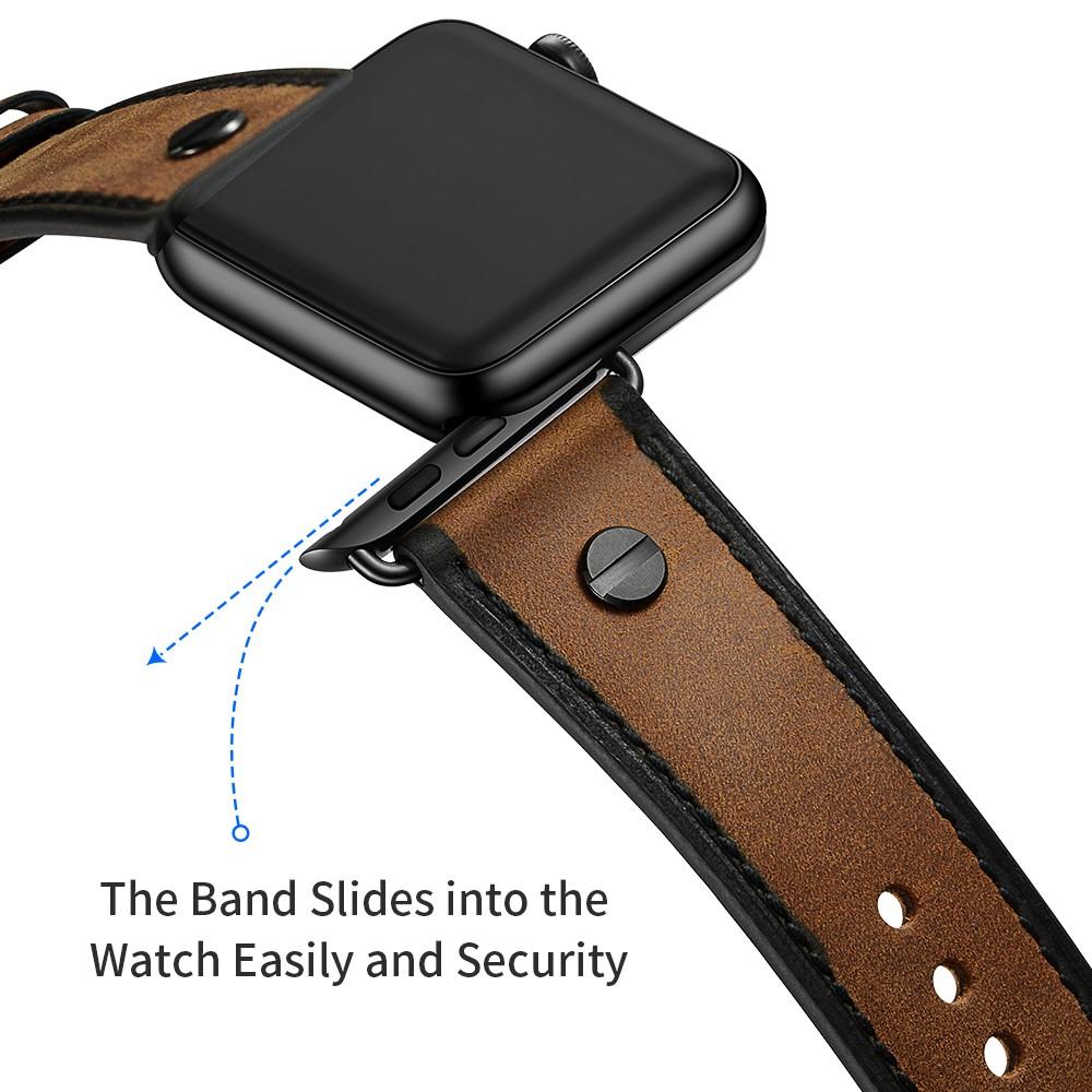 Premium Stud Watch Band Apple Watch 42mm Brown