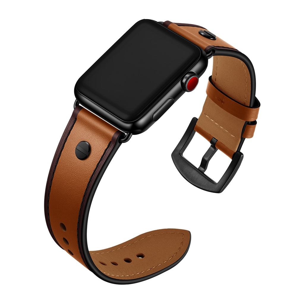 Premium Stud Watch Band Apple Watch 42mm Cognac
