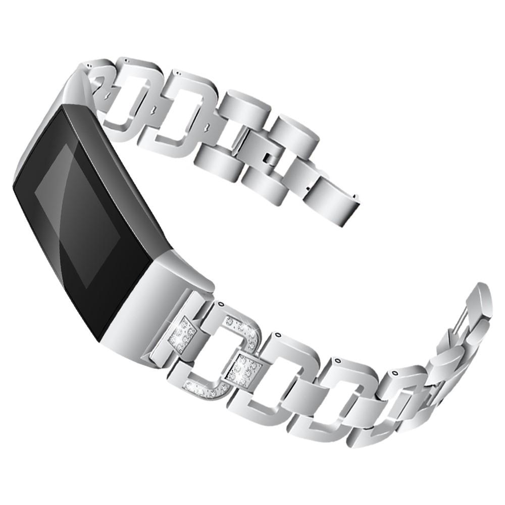 Rhinestone Bracelet Fitbit Charge 3/4 Silver