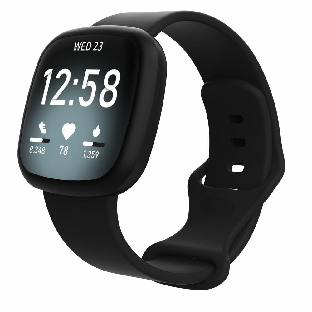 Fitbit Versa 3/Sense Reim Silikon svart (Small)