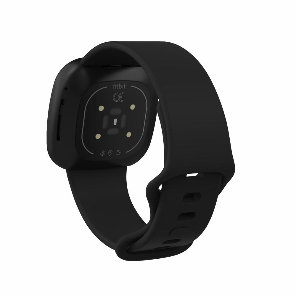 Fitbit Versa 3/Sense Reim Silikon svart (Small)