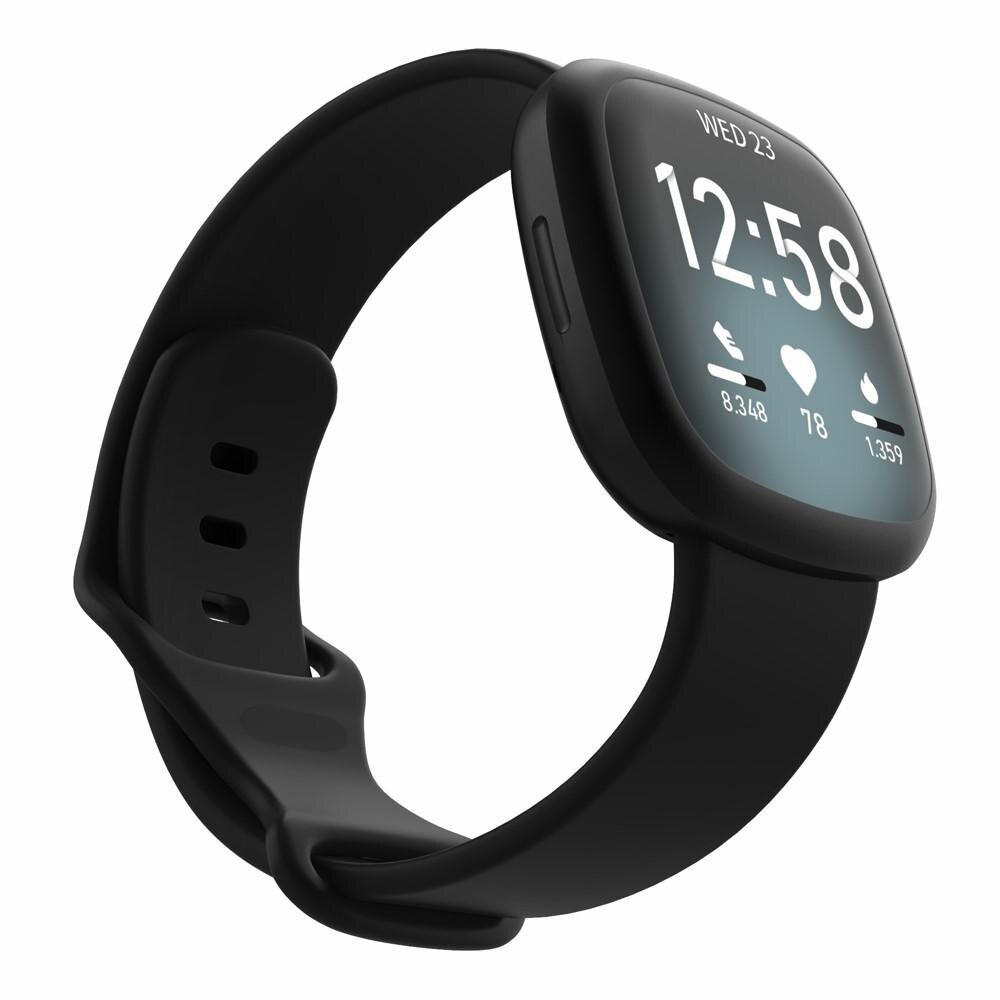 Fitbit Versa 3/Sense Reim Silikon svart (Large)