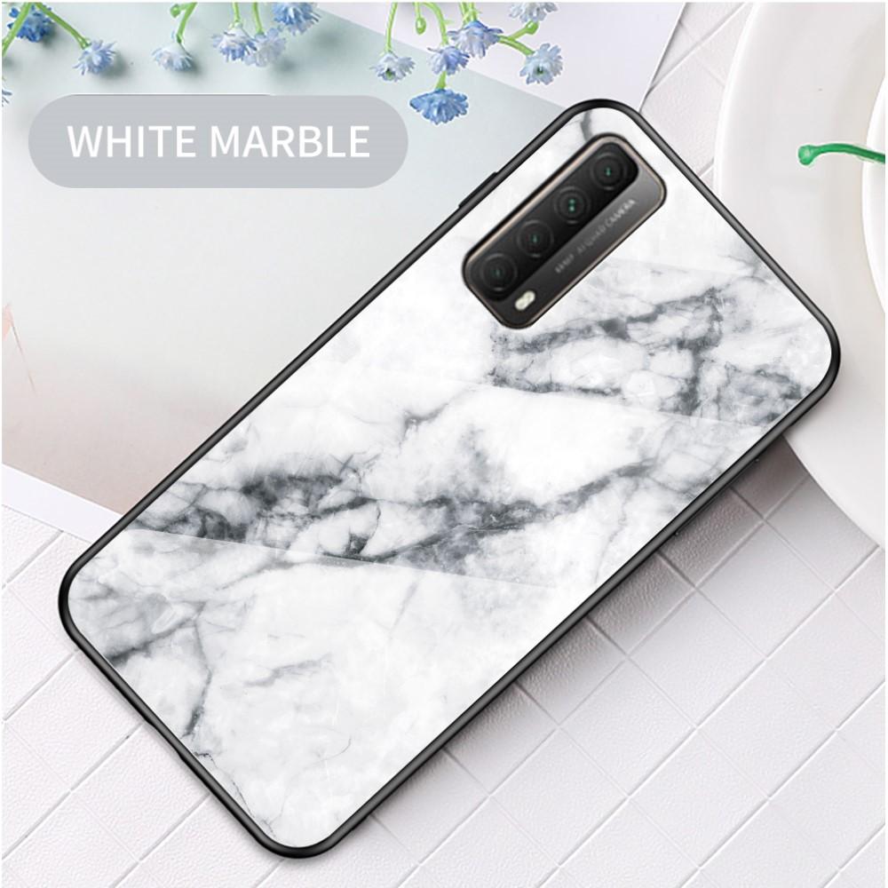 Herdet Glass Deksel Huawei P Smart 2021 vit marmor