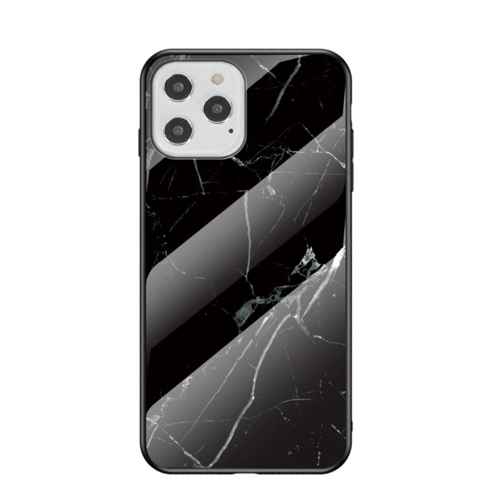 Herdet Glass Deksel iPhone 12/12 Pro svart marmor