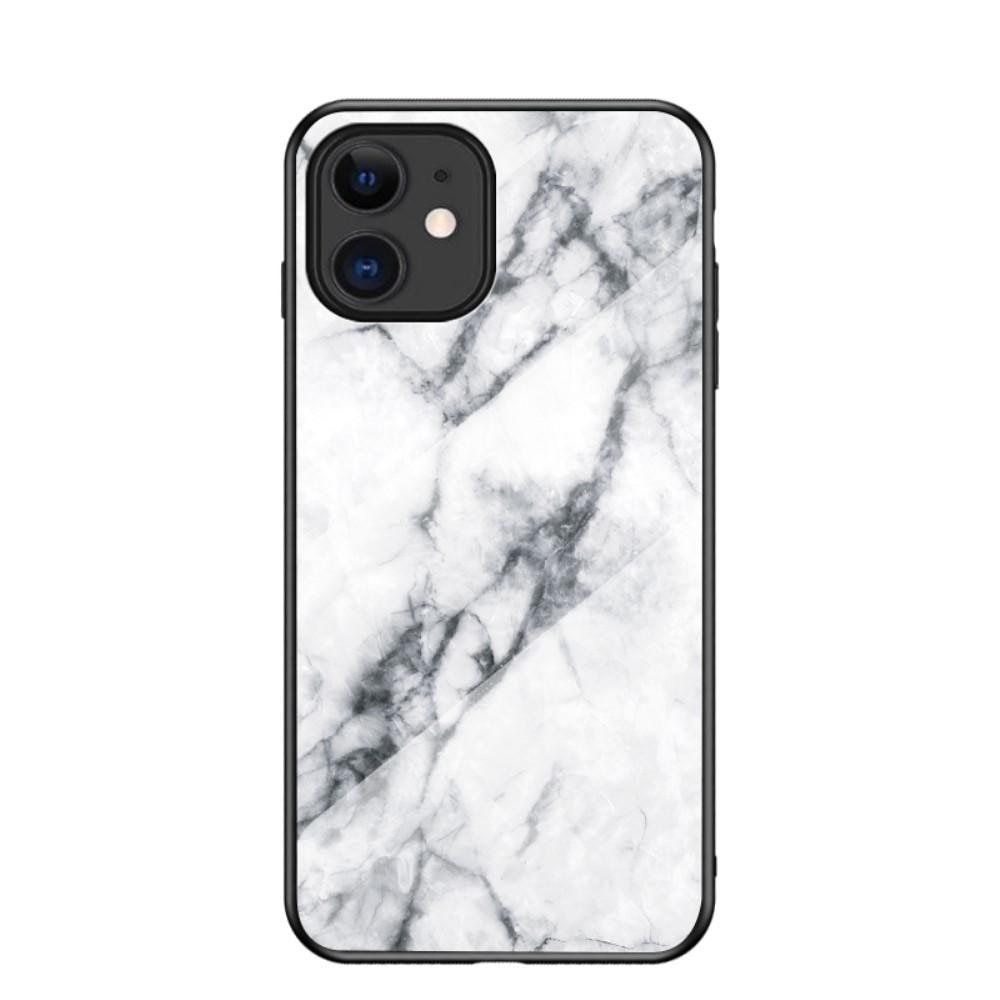 Herdet Glass Deksel iPhone 12 Mini vit marmor
