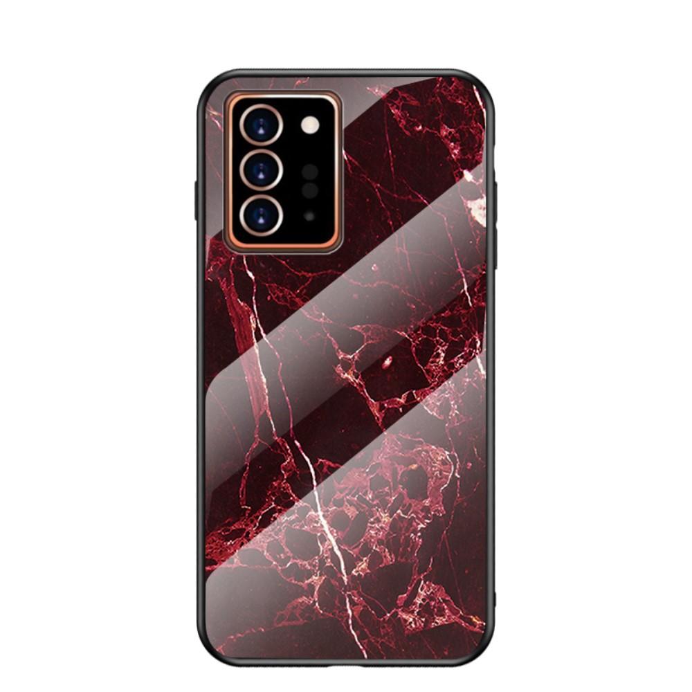 Herdet Glass Deksel Samsung Galaxy Note 20 Ultra rød marmor