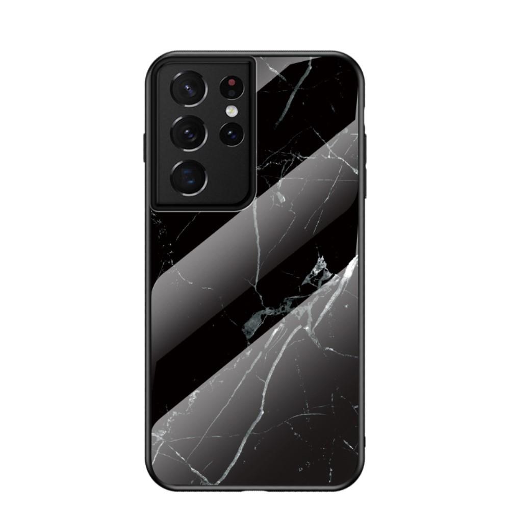Herdet Glass Deksel Samsung Galaxy S21 Ultra svart marmor