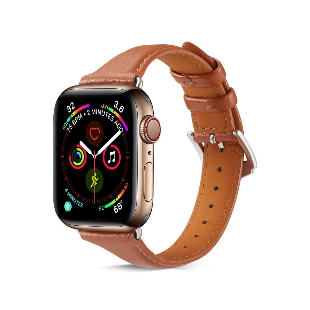 Apple Watch 41mm Series 9 Skinnreim Slim cognac