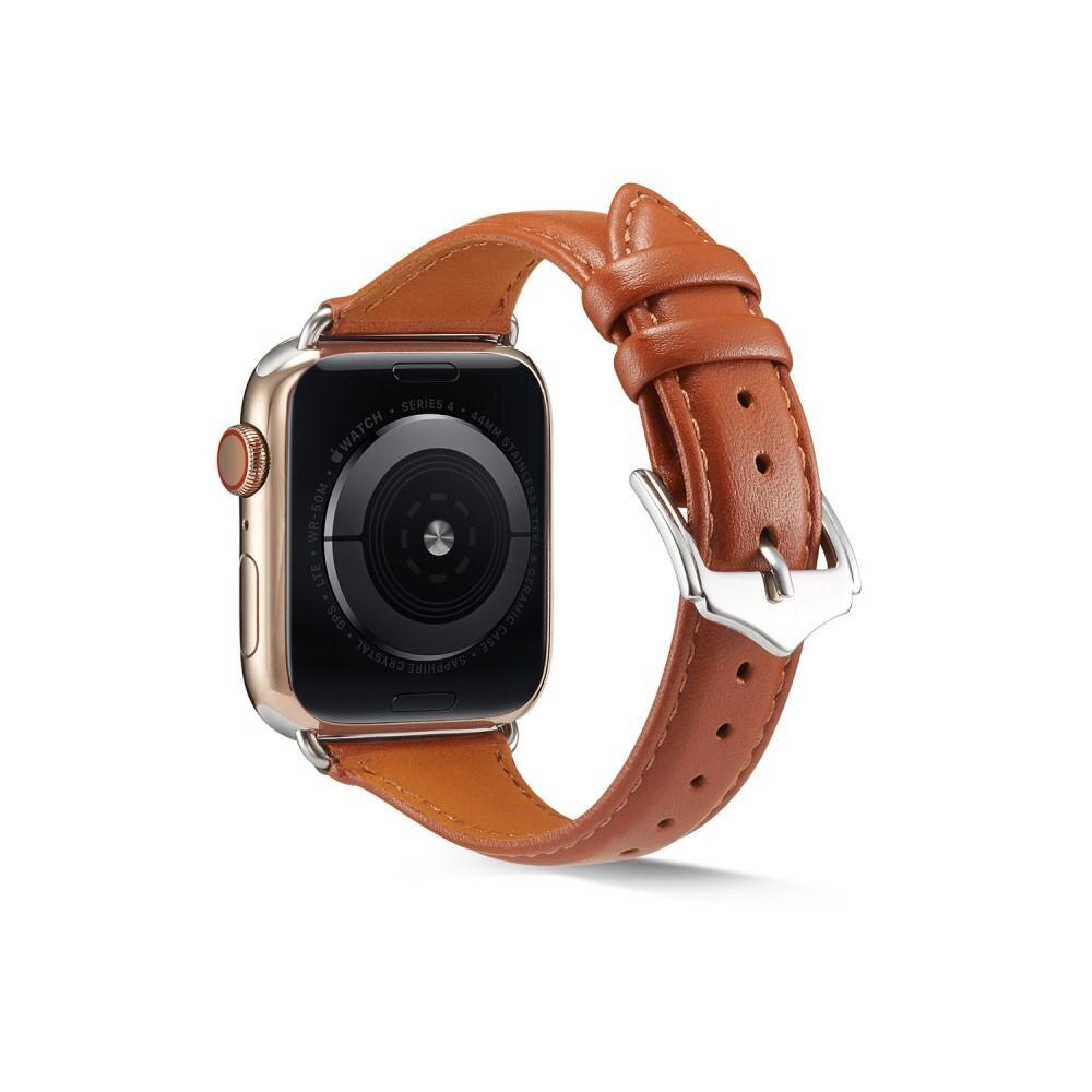 Apple Watch 41mm Series 9 Skinnreim Slim cognac