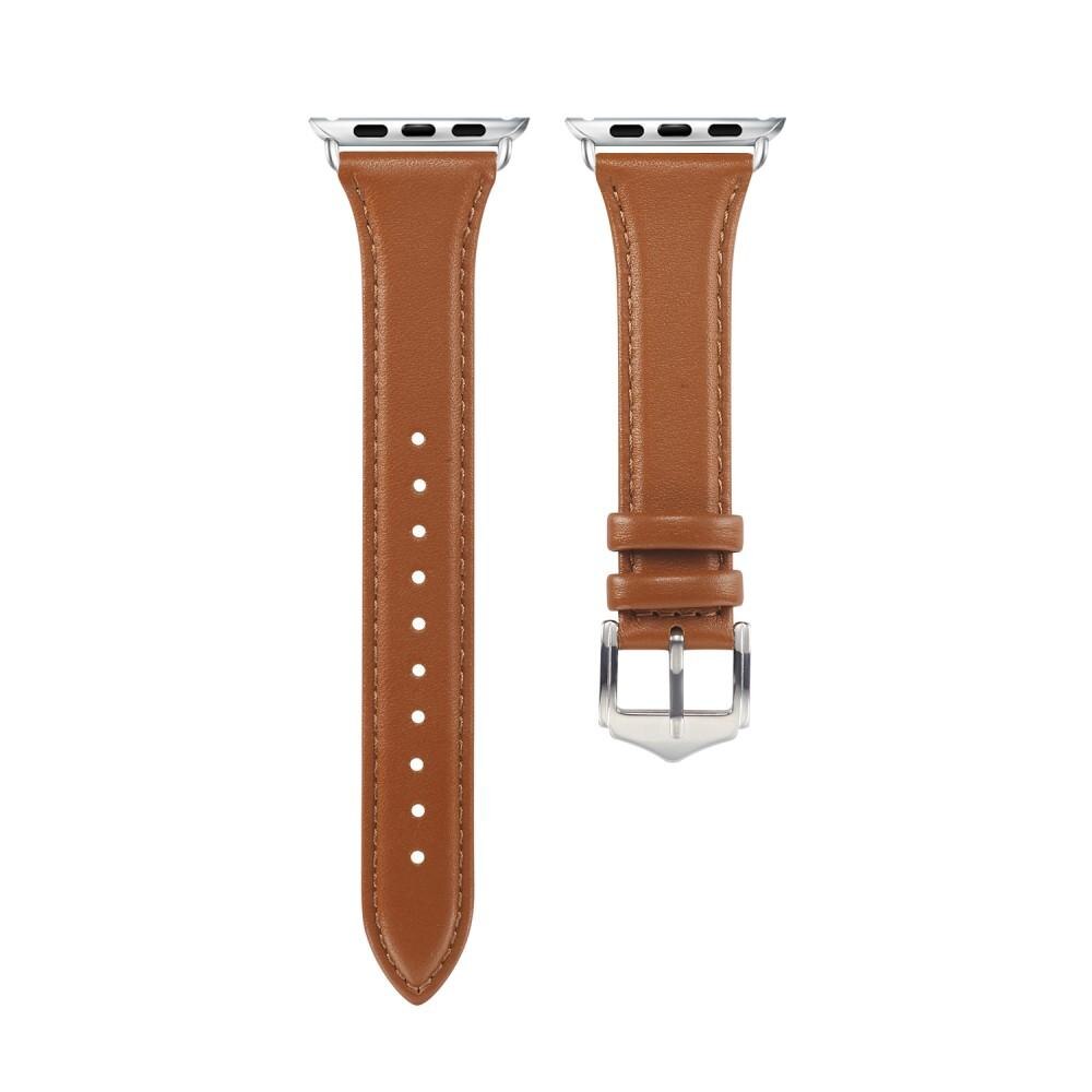 Apple Watch 45mm Series 9 Skinnreim Slim cognac