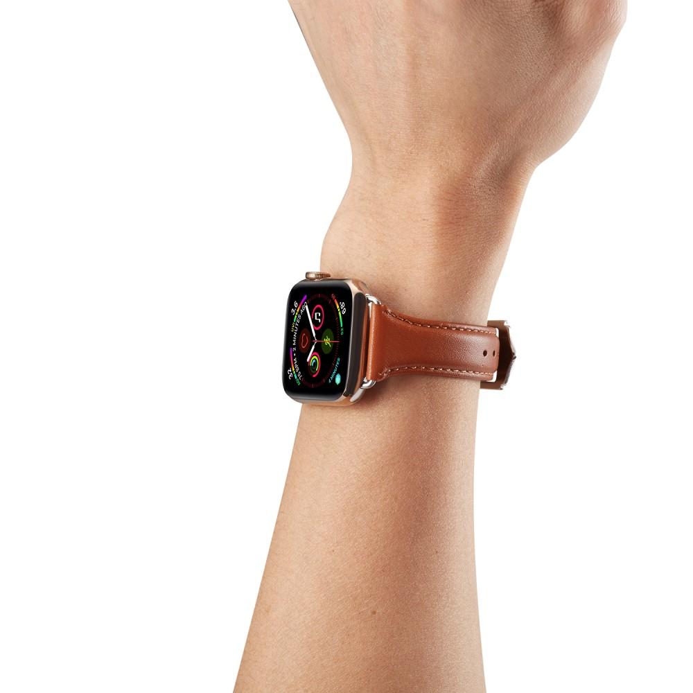 Apple Watch 41mm Series 9 Skinnreim Slim cognac