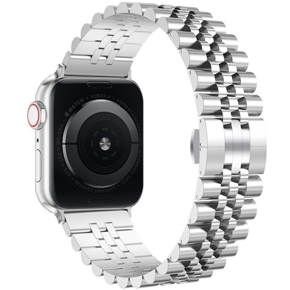 Stainless Steel Bracelet Apple Watch 45mm Series 9 sølv