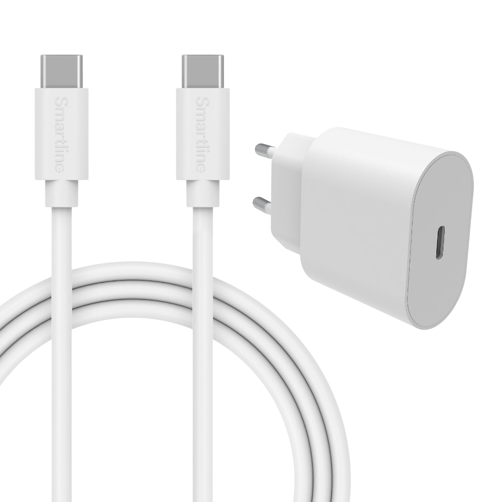 Fullstendig lader for Samsung Galaxy - 2m ledning og vegglader USB-C - Smartline