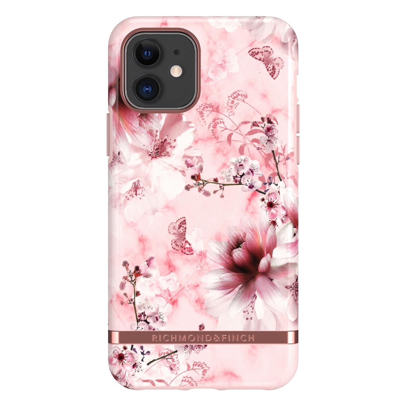 Deksel iPhone 11 Pink Marble Floral