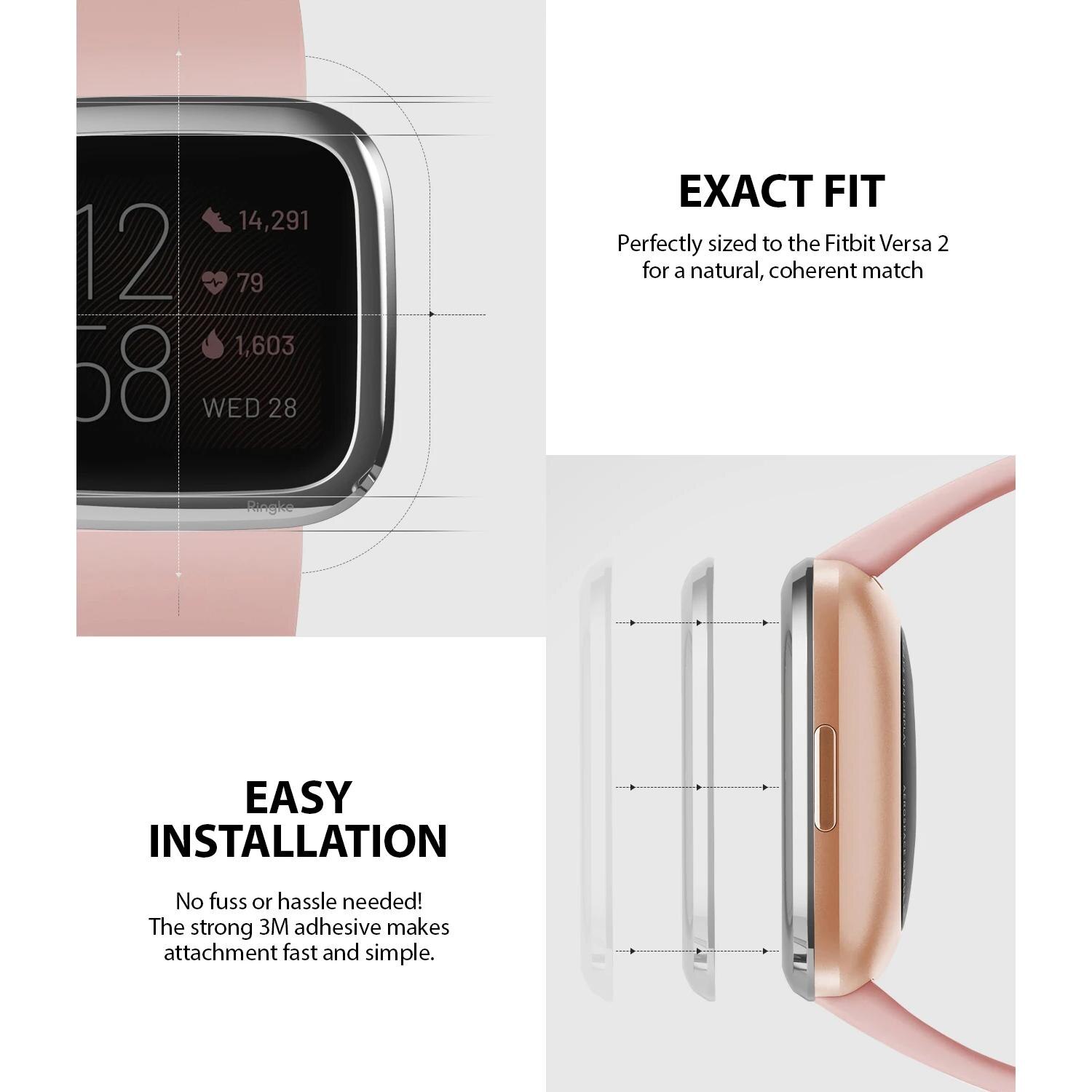 Bezel Styling Fitbit Versa 2 Glossy Silver