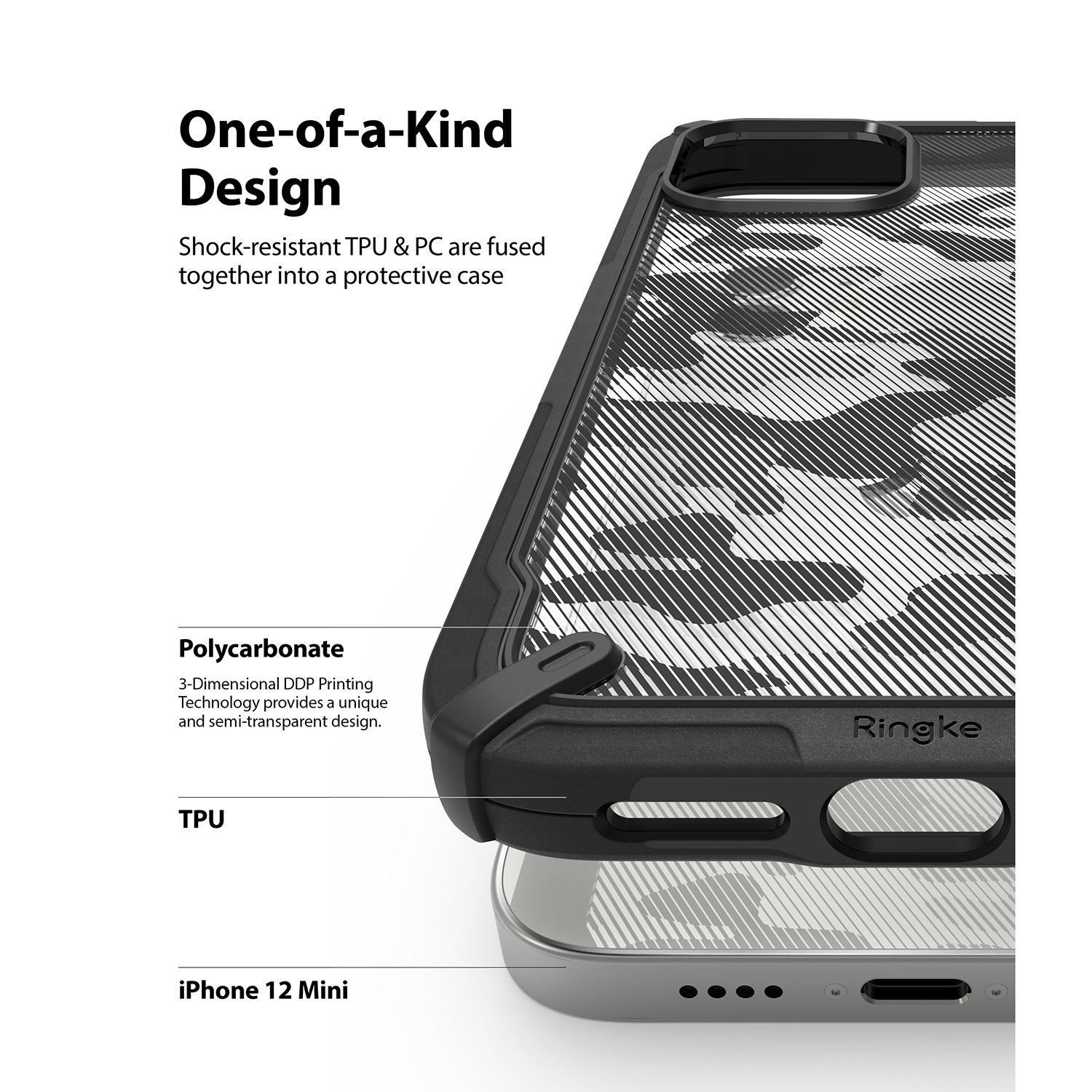 Fusion X Design Case iPhone 12 Mini Camo Black