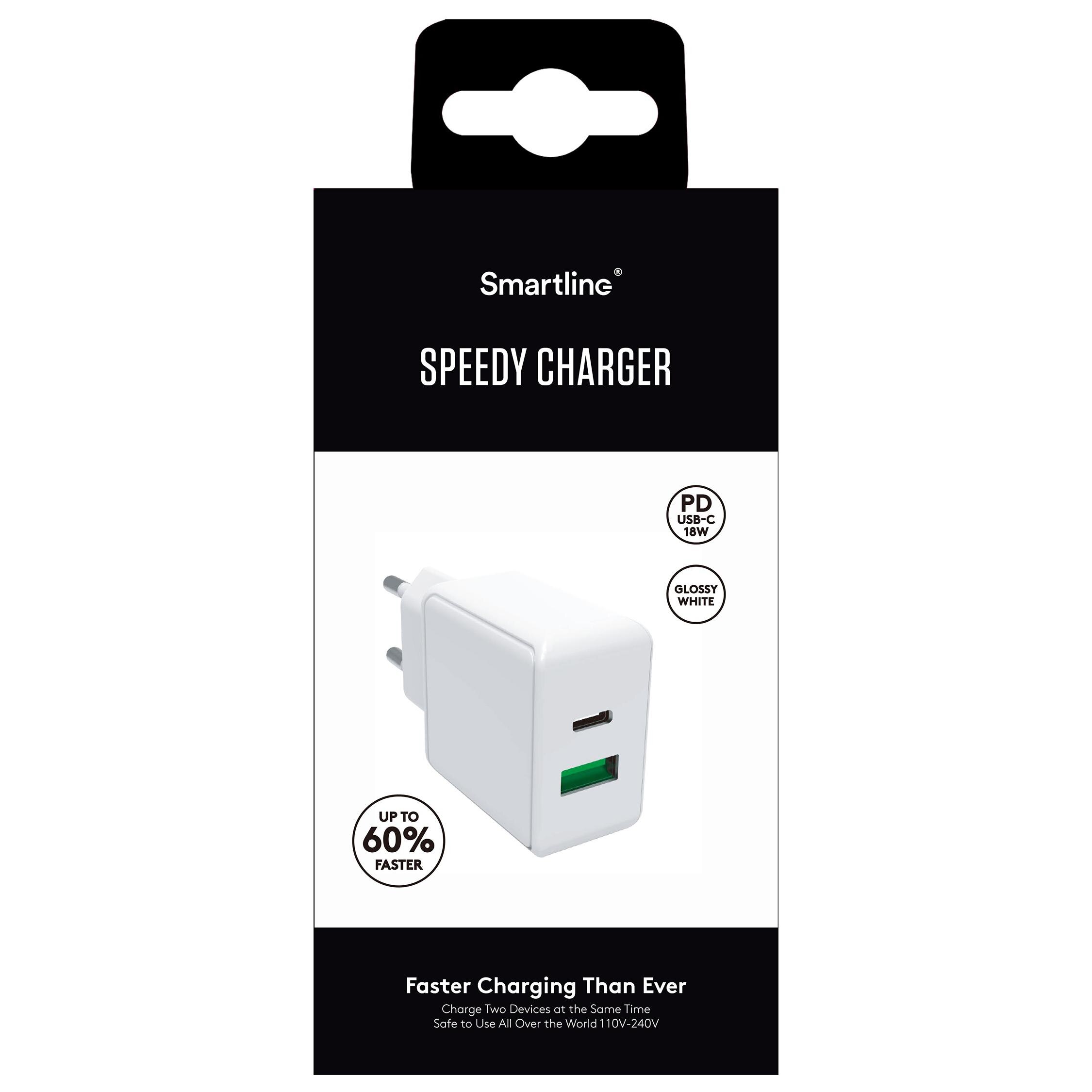 Speedy Dual PD Wall Charger 18W White