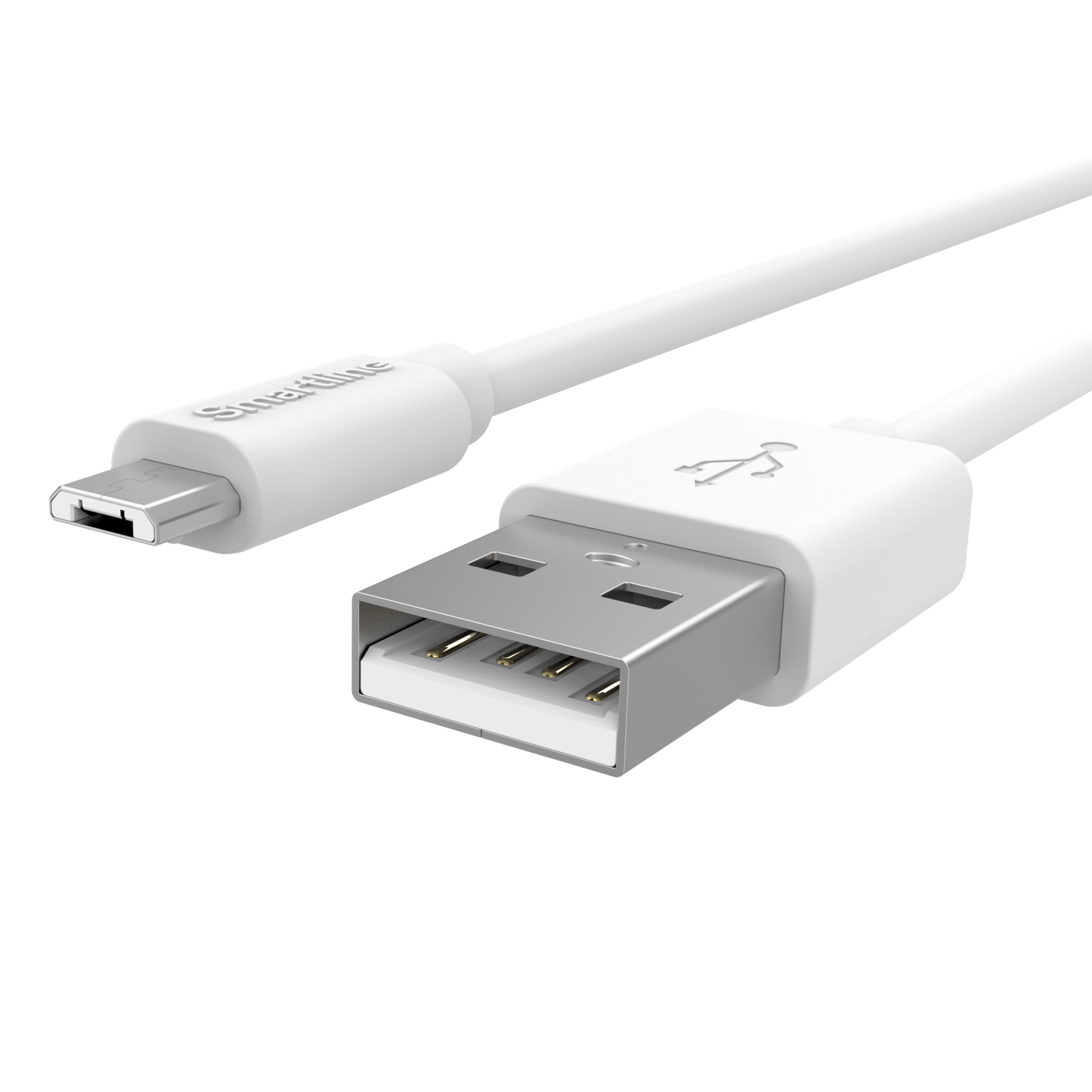 USB-kabel MicroUSB 2m Hvit