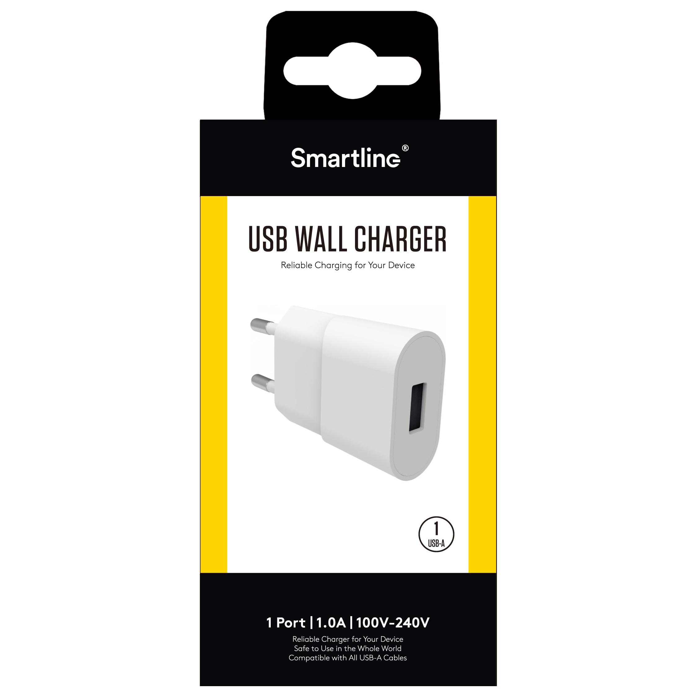 USB Wall Charger 1A hvit