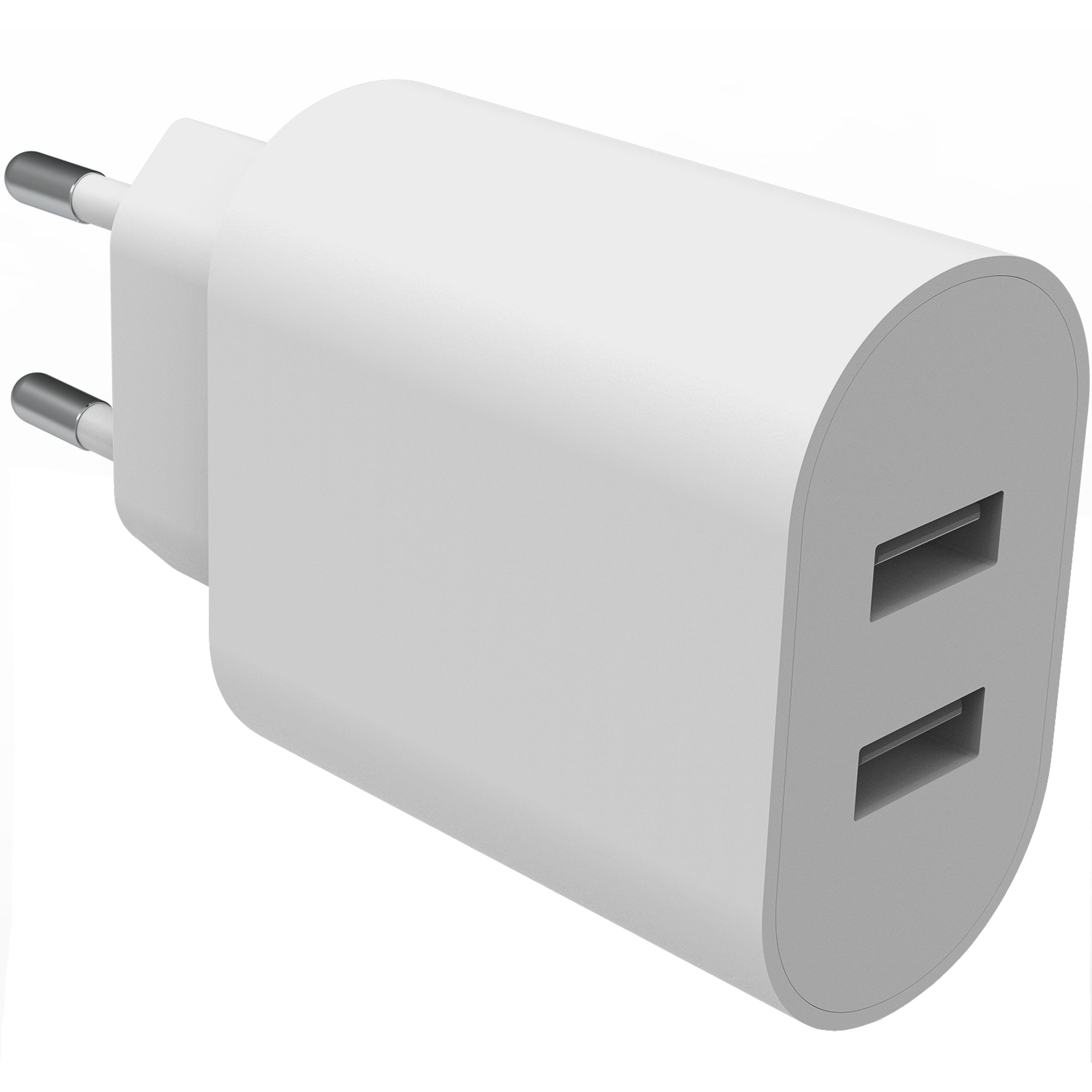Dual USB Wall Charger hvit