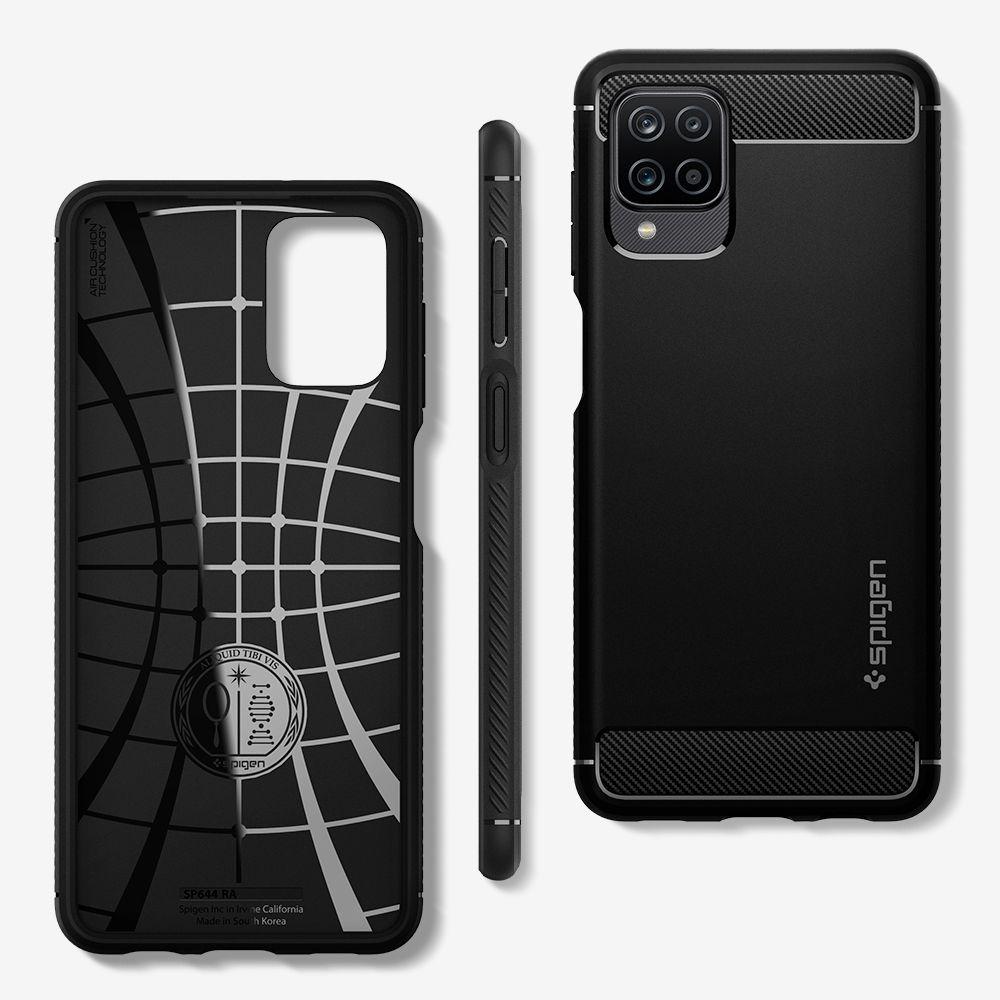 Samsung Galaxy A12 Case Rugged Armor Black