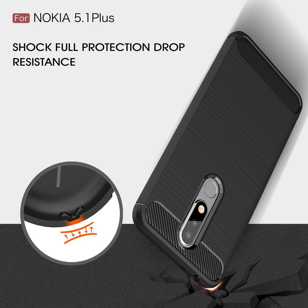 Brushed TPU Deksel Nokia 5.1 Plus black