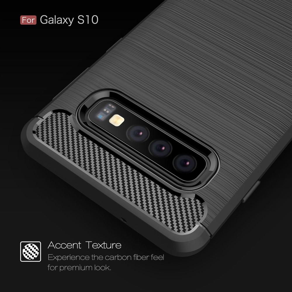 Brushed TPU Deksel Samsung Galaxy S10 black