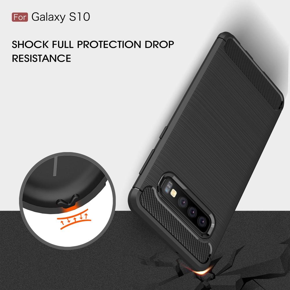 Brushed TPU Deksel Samsung Galaxy S10 black