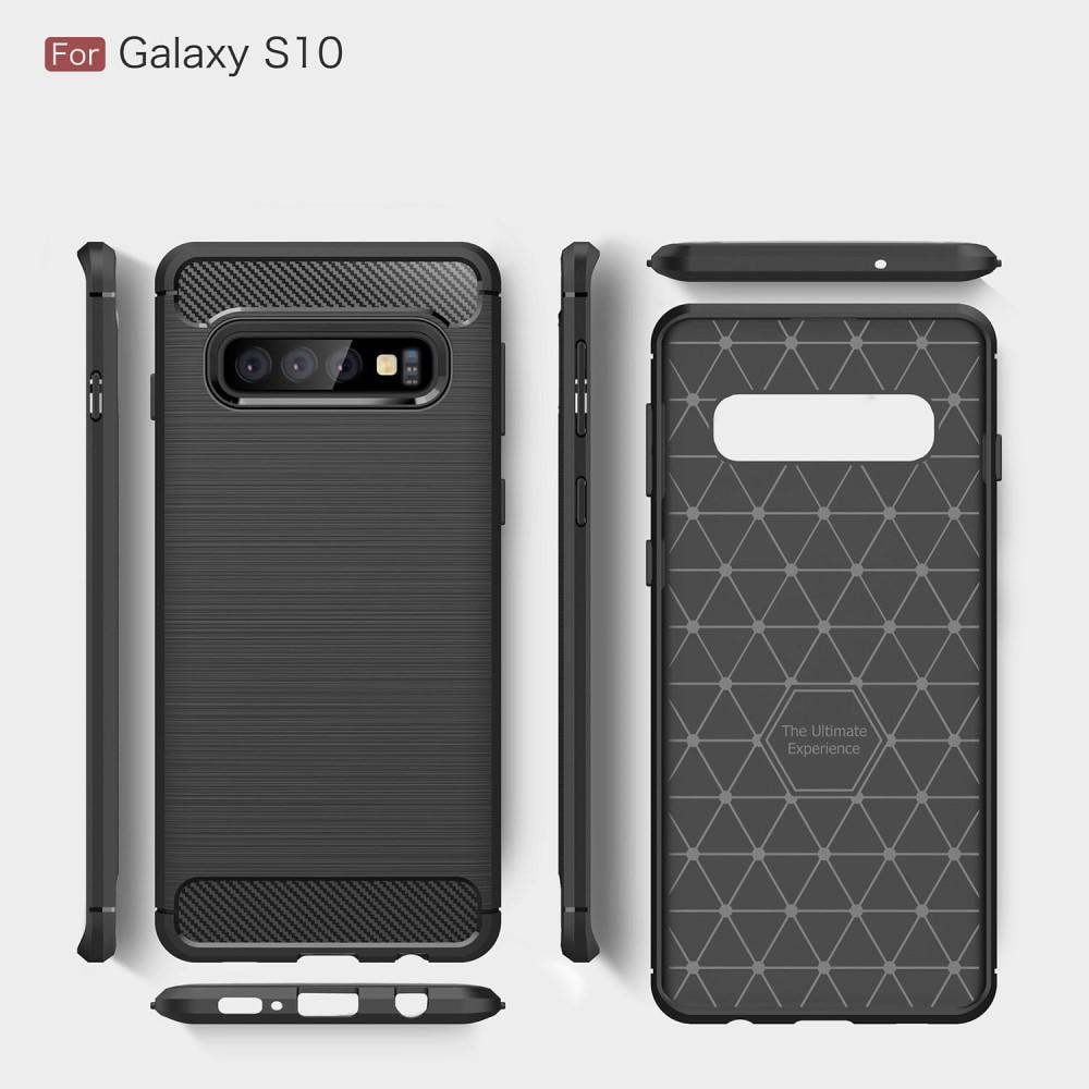 Brushed TPU Deksel Samsung Galaxy S10 black