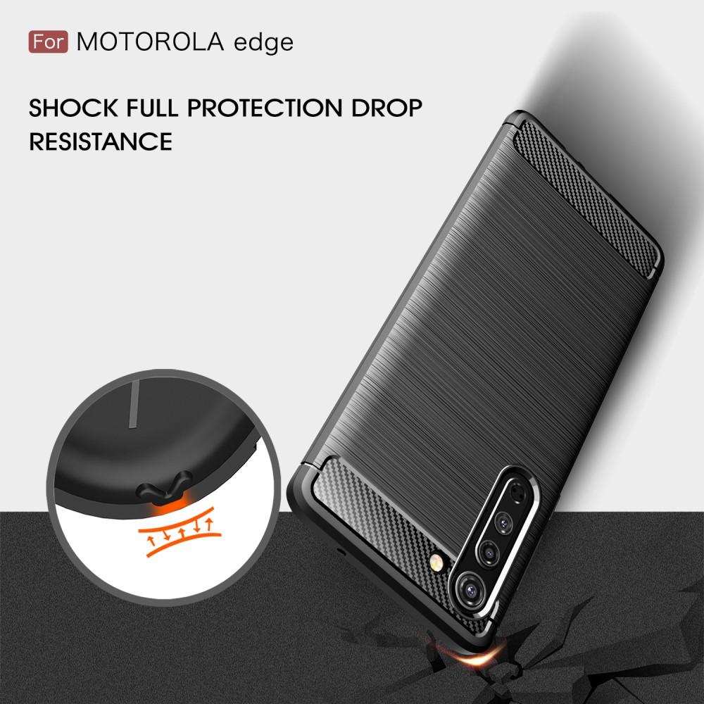 Brushed TPU Deksel Motorola Edge Black