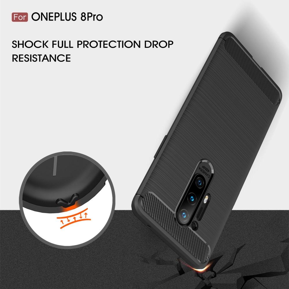 Brushed TPU Deksel OnePlus 8 Pro Black