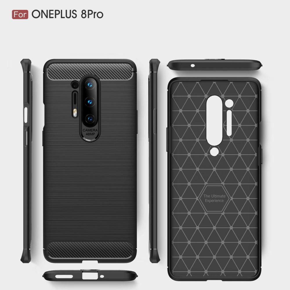 Brushed TPU Deksel OnePlus 8 Pro Black