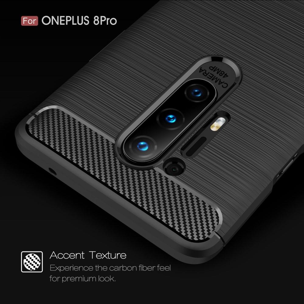 Brushed TPU Deksel OnePlus 8 Pro Black