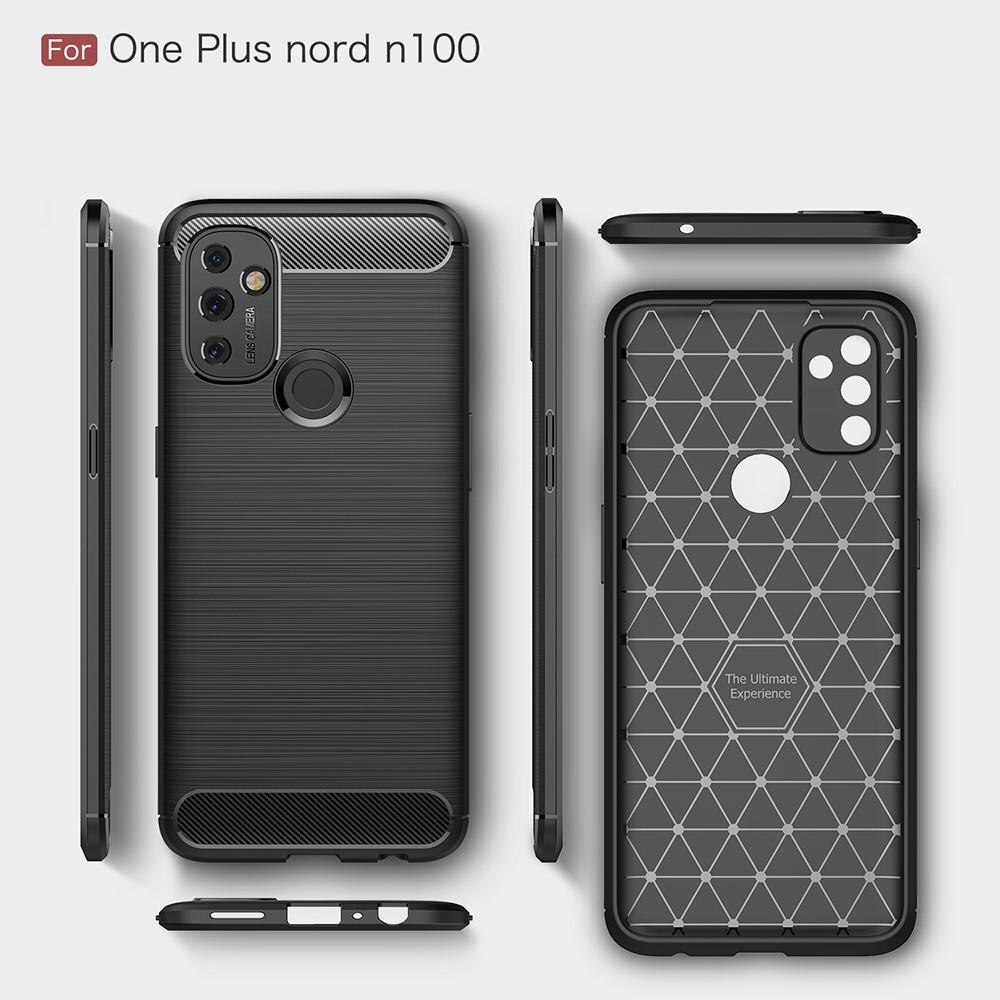 Brushed TPU Deksel  OnePlus Nord N100 Black