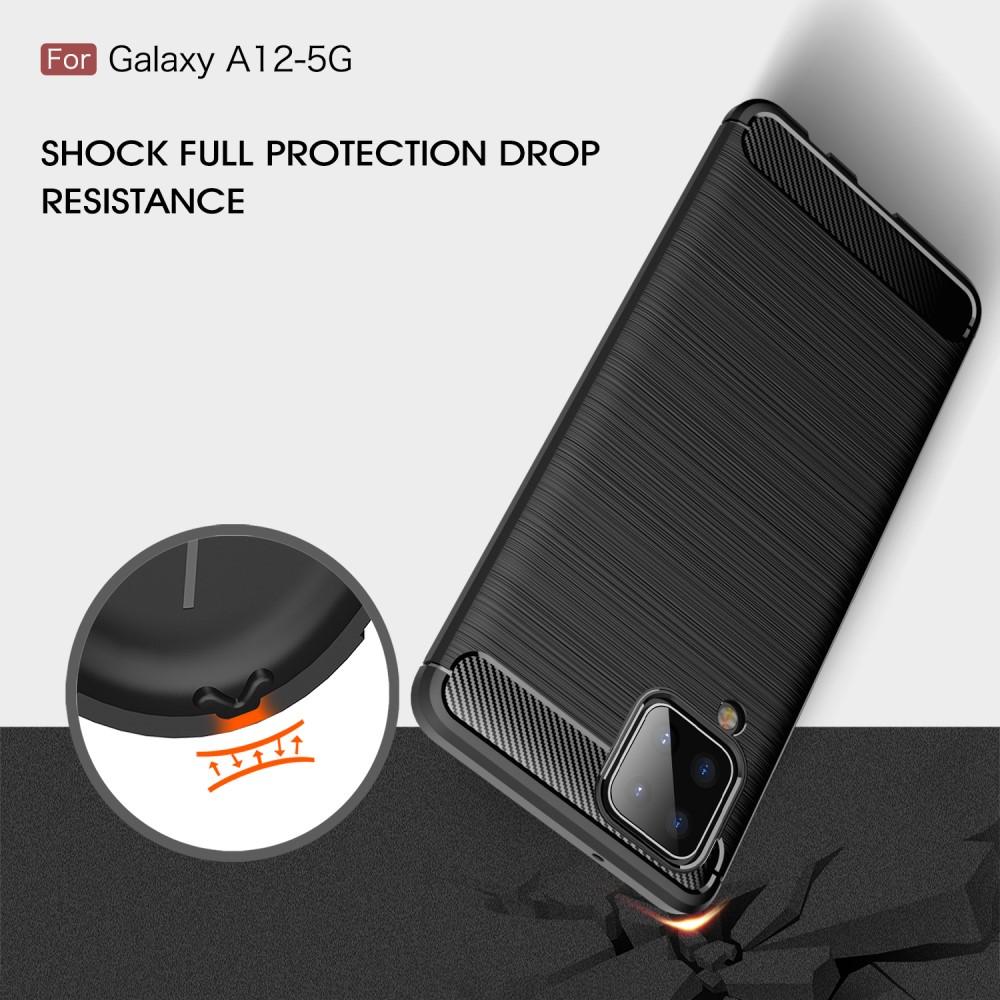 Brushed TPU Deksel Samsung Galaxy A12 Black