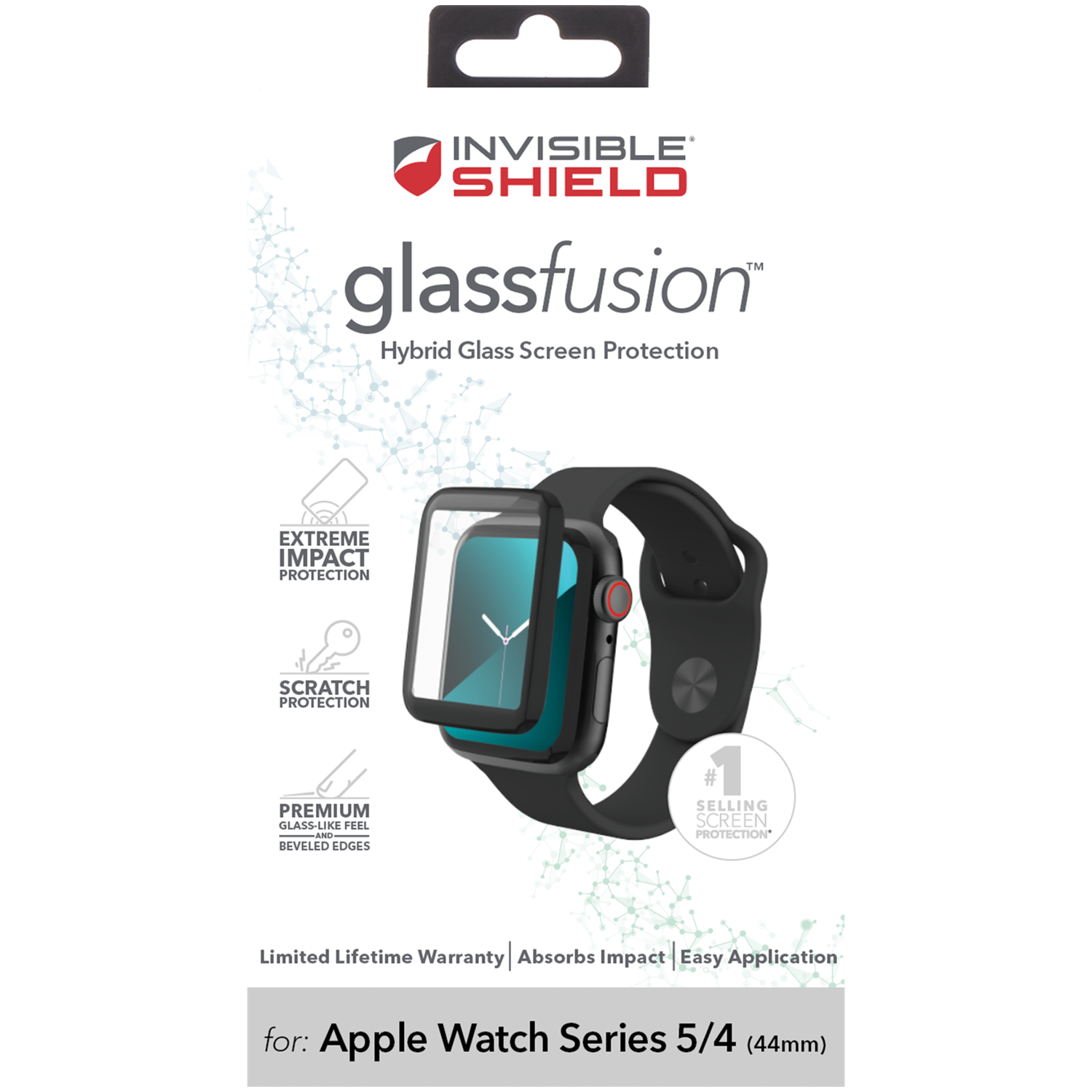 InvisibleShield Glass Fusion Apple Watch 44mm Black
